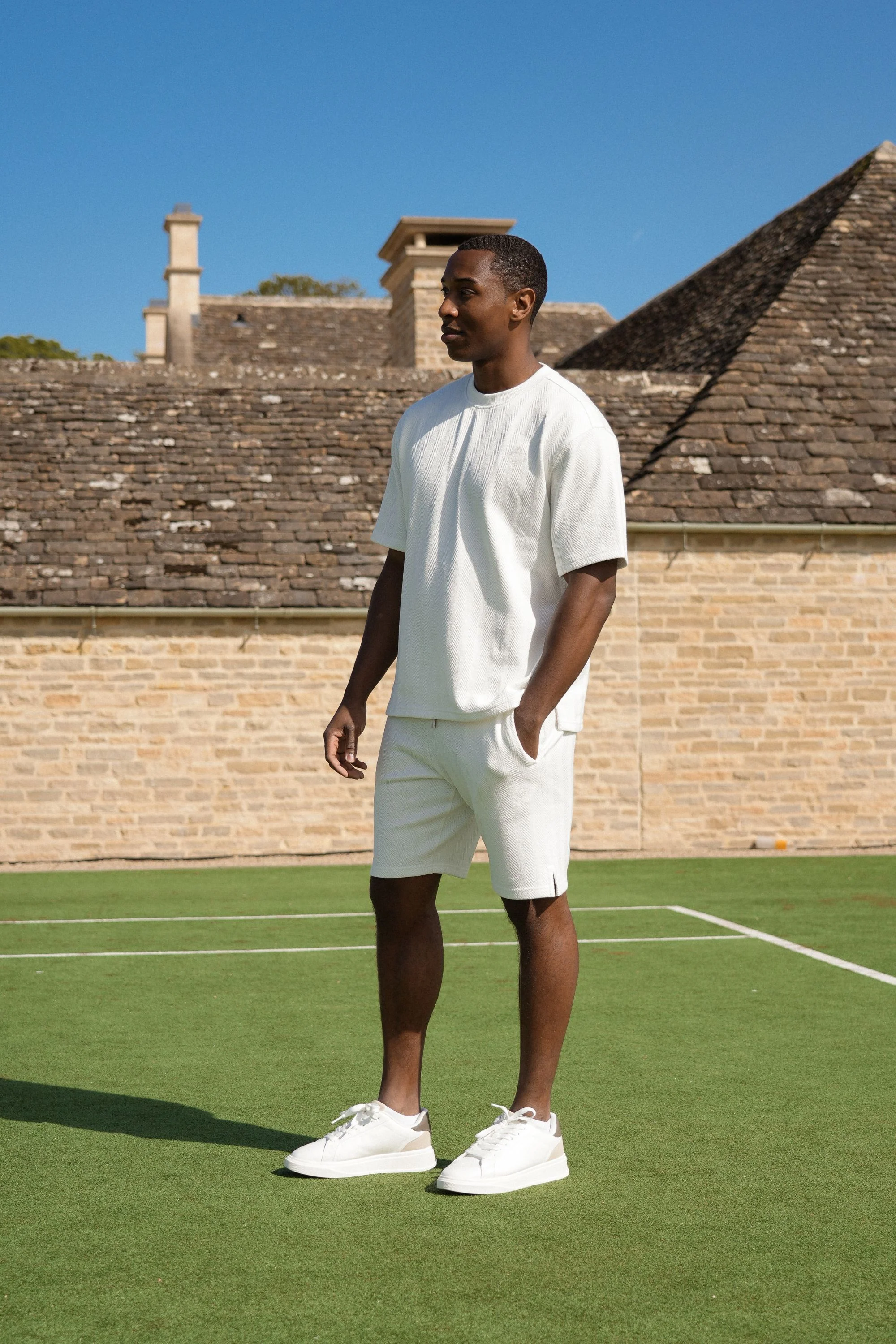 CONZA BEIGE TEE & SHORT SET - Image 3