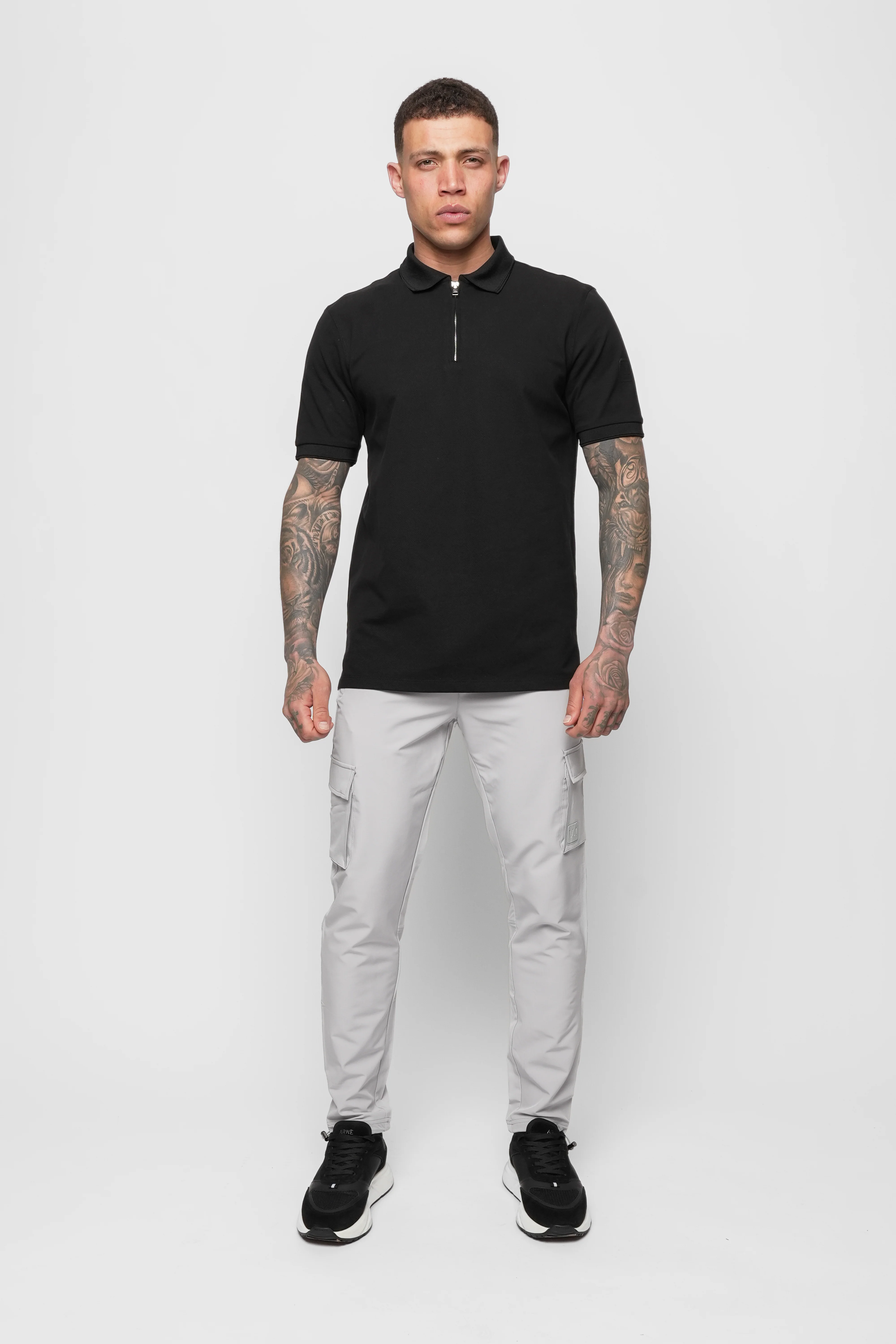 LUXE MERCERISED BLACK POLO - Image 4